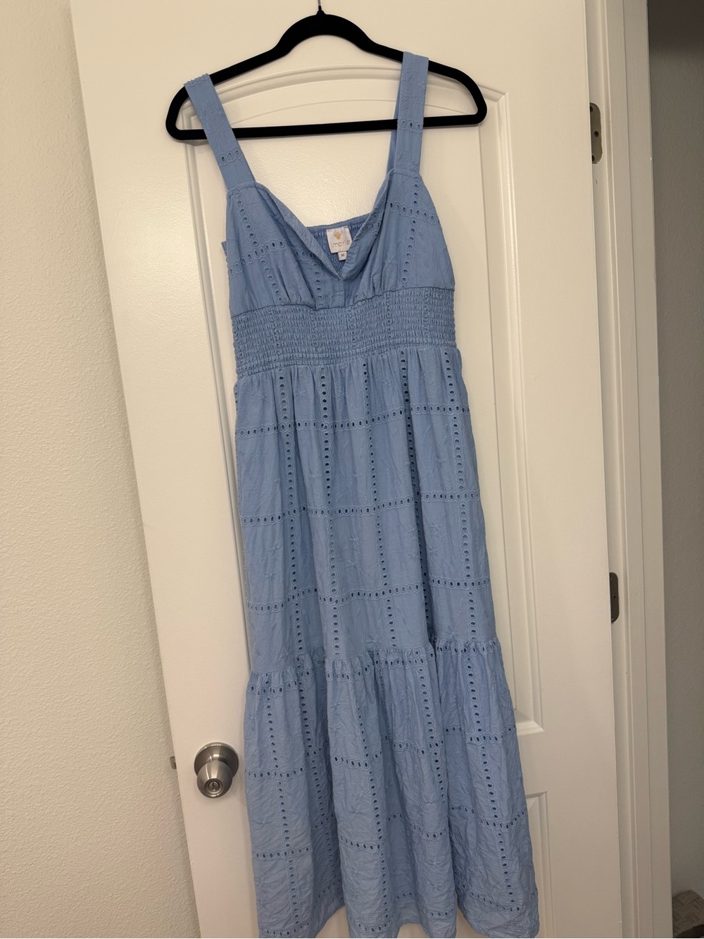 Light Blue Eyelet Midi Sundress - Women's